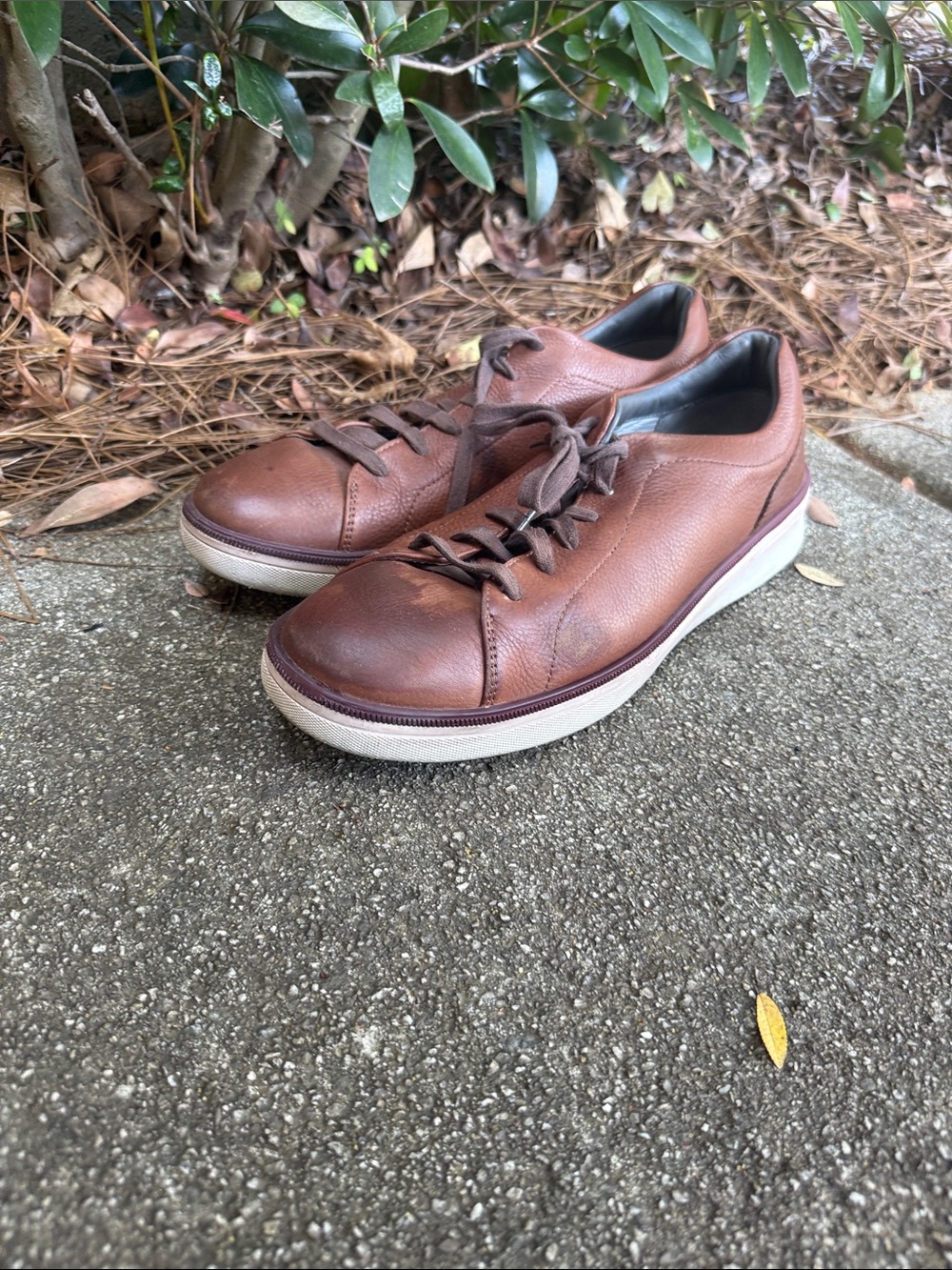 Men's Leather Low-Top Sneakers in Brown